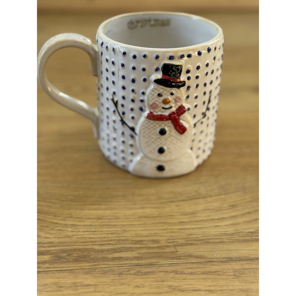 Mud Pie Home Snowman 3D Christmas Coffee Mug 16 Oz